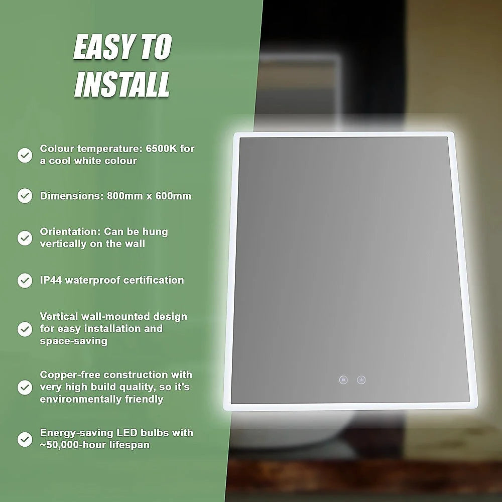 Smart Mirror Bathroom with Bluetooth Vanity LED Lighted