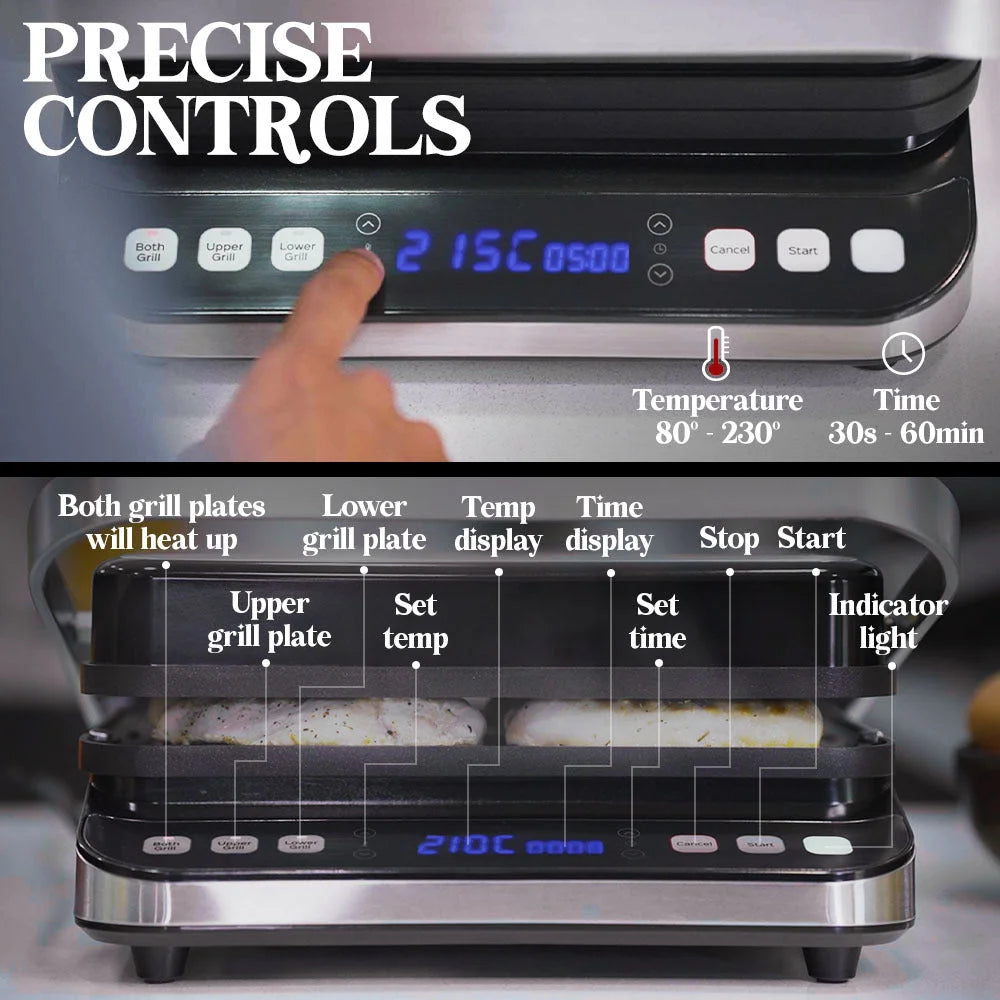 Smart Multi Contact Grill Sandwich Panini Press Maker Fast