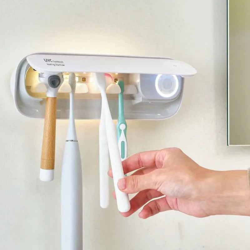 Smart UVC Toothbrush Sterilizer & Holder with Heat Drying