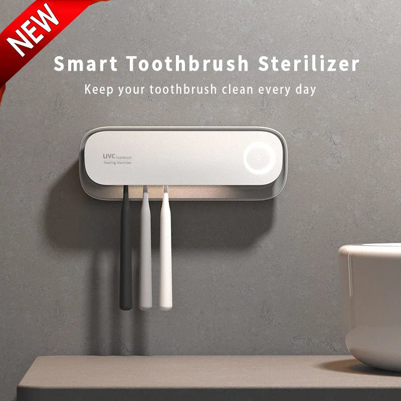 Smart UVC Toothbrush Sterilizer & Holder with Heat Drying
