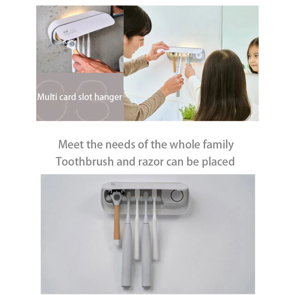 Smart UVC Toothbrush Sterilizer & Holder with Heat Drying