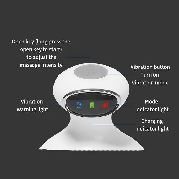Smart Vibrating Kneading Head Massager English White
