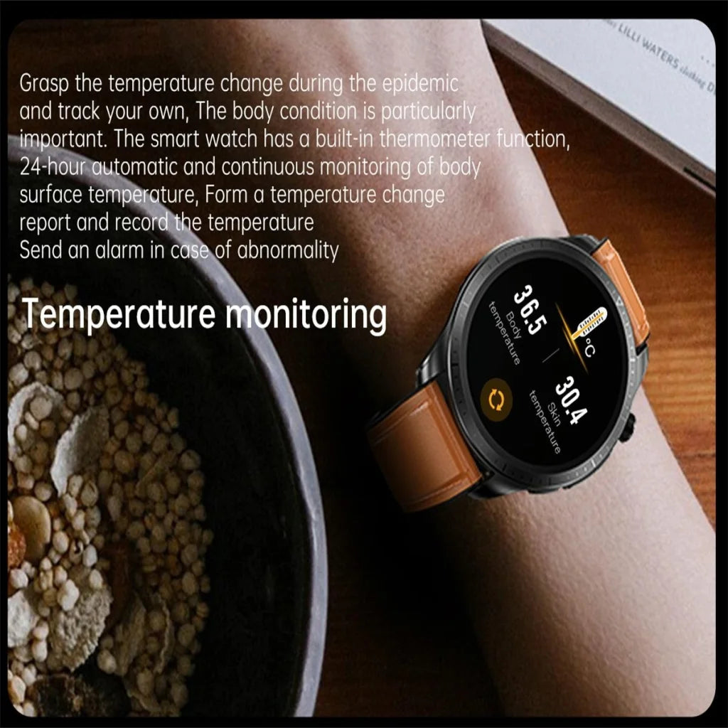 Smart Watch With Heart / Blood Monitoring - Brown - Fashion