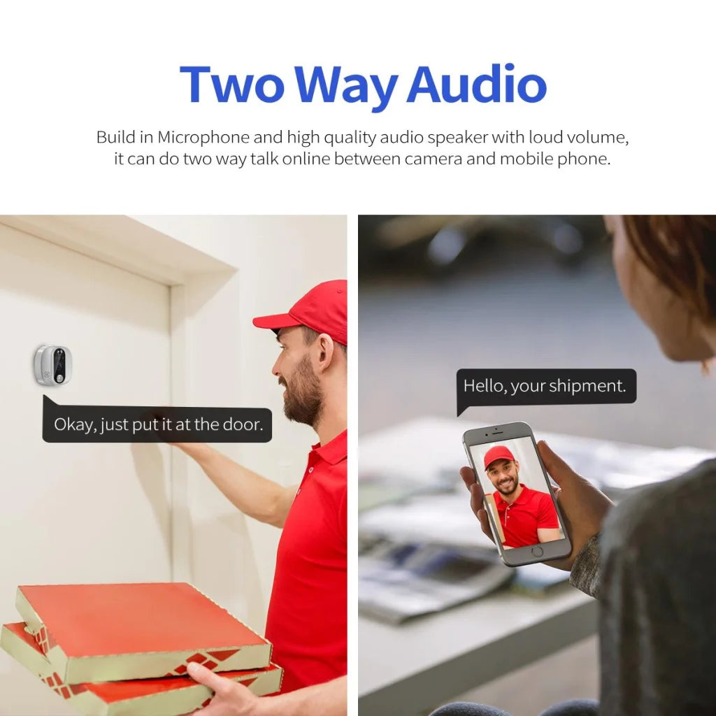 Smart Wifi Door Viewer With Wide-Angle Pir & Night Vision