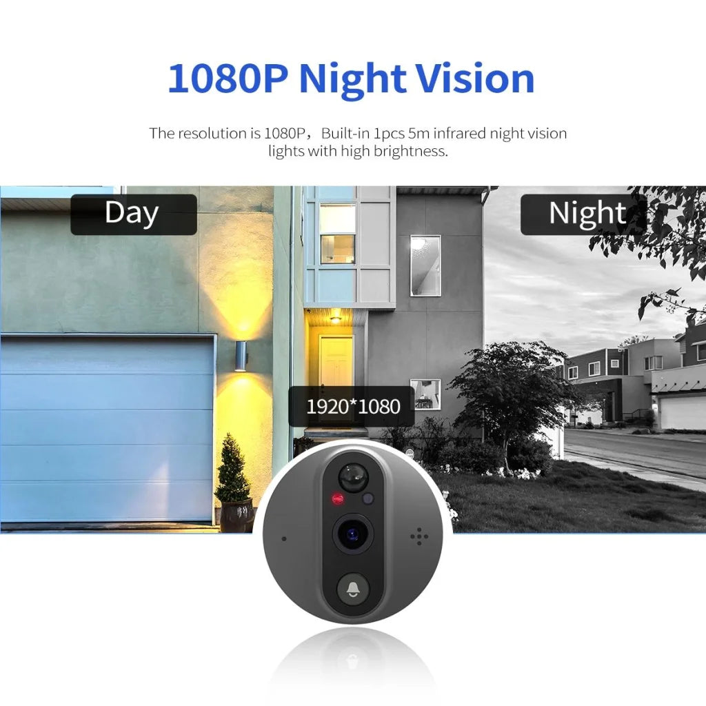 Smart Wifi Door Viewer With Wide-Angle Pir & Night Vision