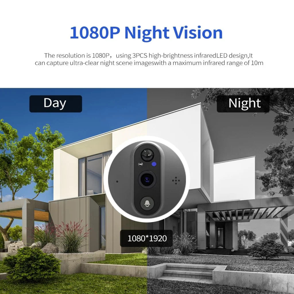 Smart Wifi Door Viewer With Wide-Angle Pir & Night Vision