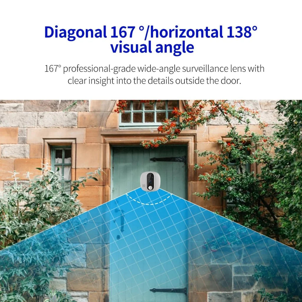Smart Wifi Door Viewer With Wide-Angle Pir & Night Vision