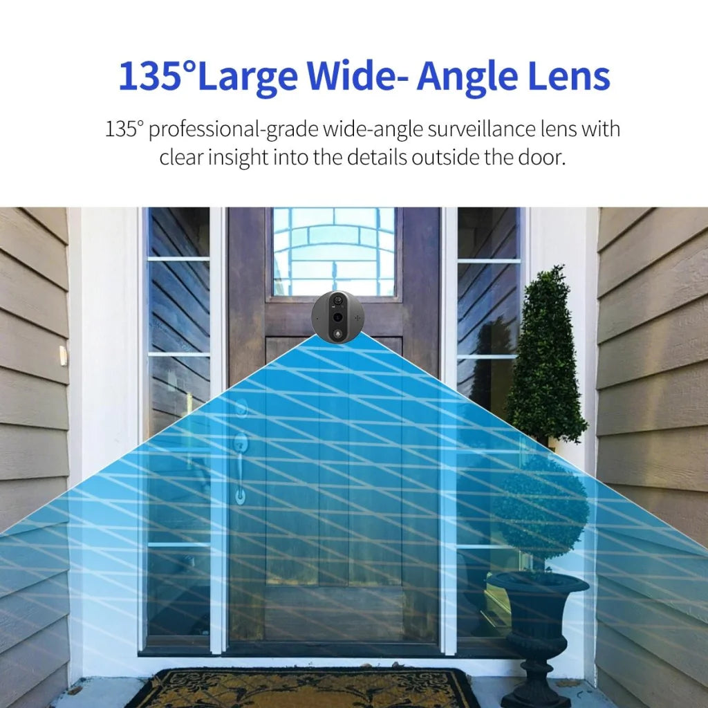 Smart Wifi Door Viewer With Wide-Angle Pir & Night Vision