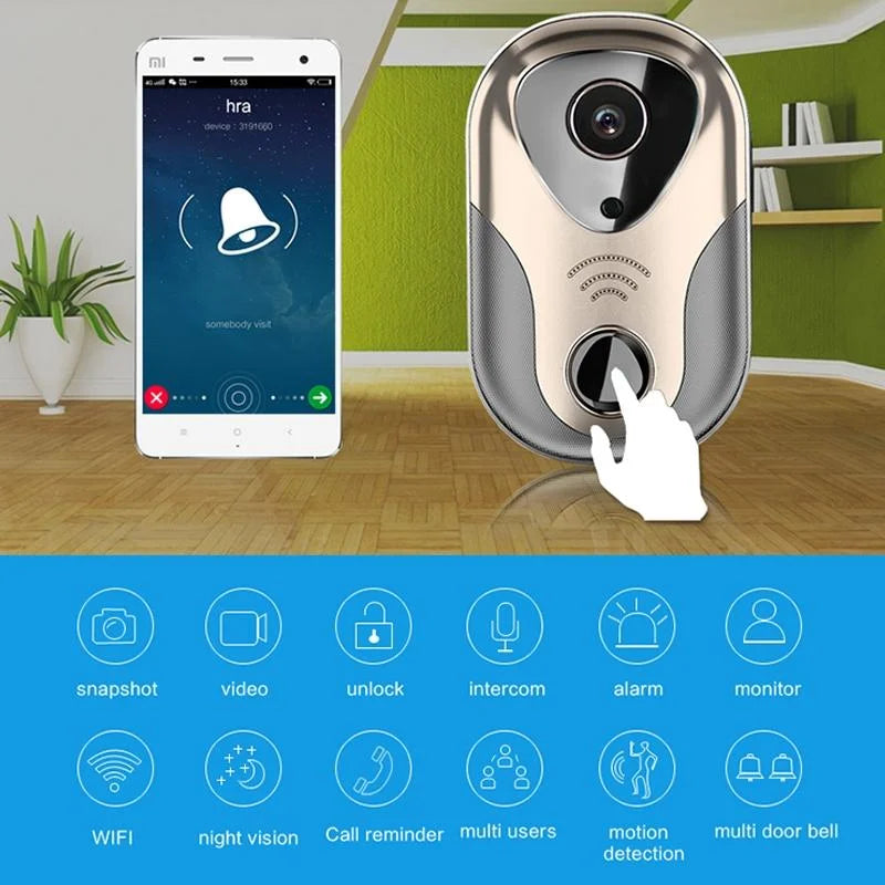 Smart Wifi Doorbell With Hd Intercom Night Vision & Micro