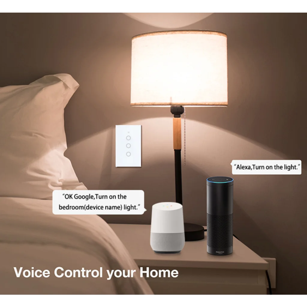 Smart WIFI Switch for Lights LED Touch Panel 3 Gang