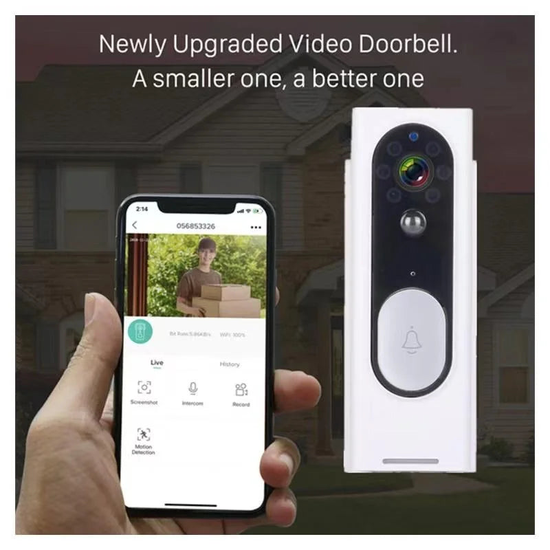 Smart Wireless Video Doorbell With Night Vision & Motion