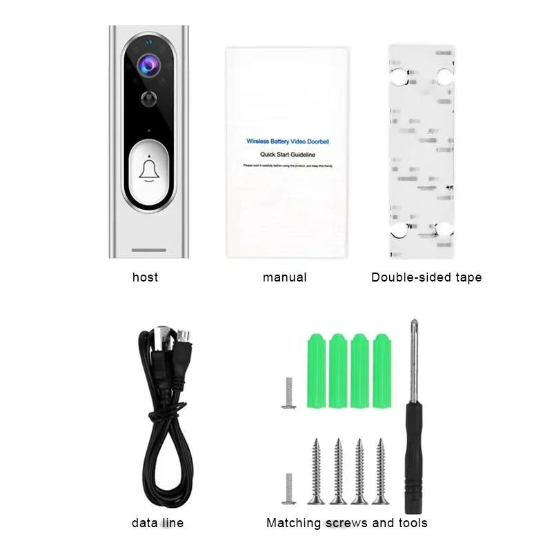 Smart Wireless Video Doorbell With Night Vision & Motion