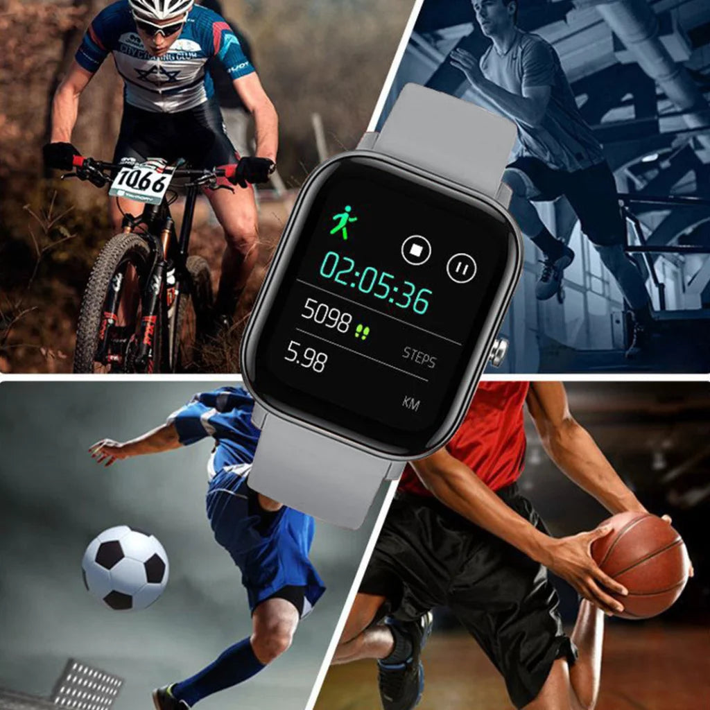 Smart Wrist Watch Set Premium 2X Waterproof Fitness Heart Rate Monitor Tracker P8 - Grey