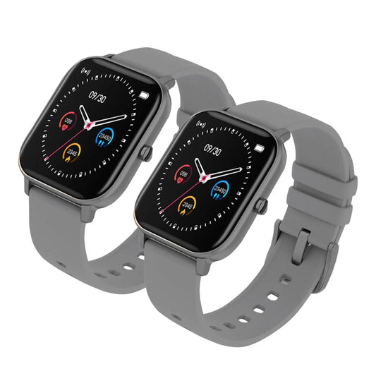 Smart Wrist Watch Set Premium 2X Waterproof Fitness Heart Rate Monitor Tracker P8 - Grey