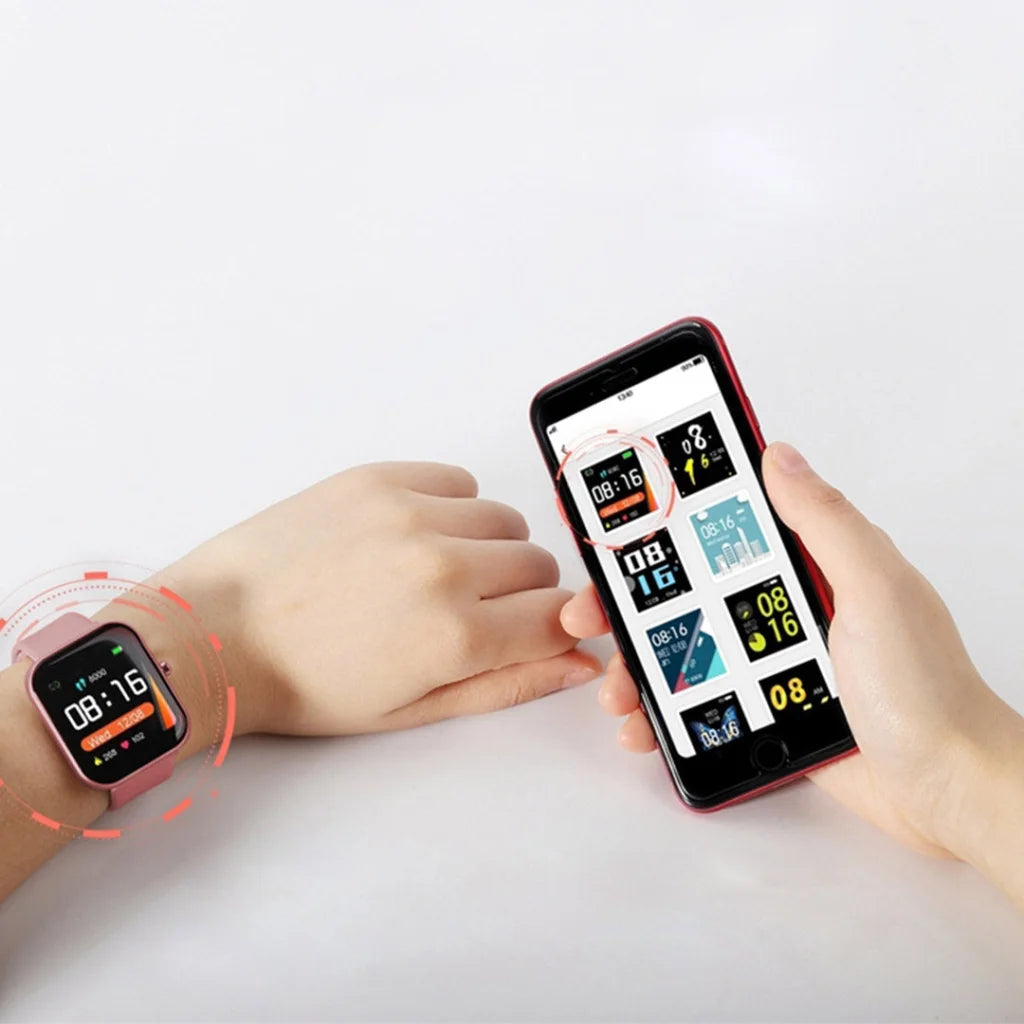 Smart Wrist Watch Set Premium 2X Waterproof Fitness Heart Rate Monitor Tracker P8 - Pink