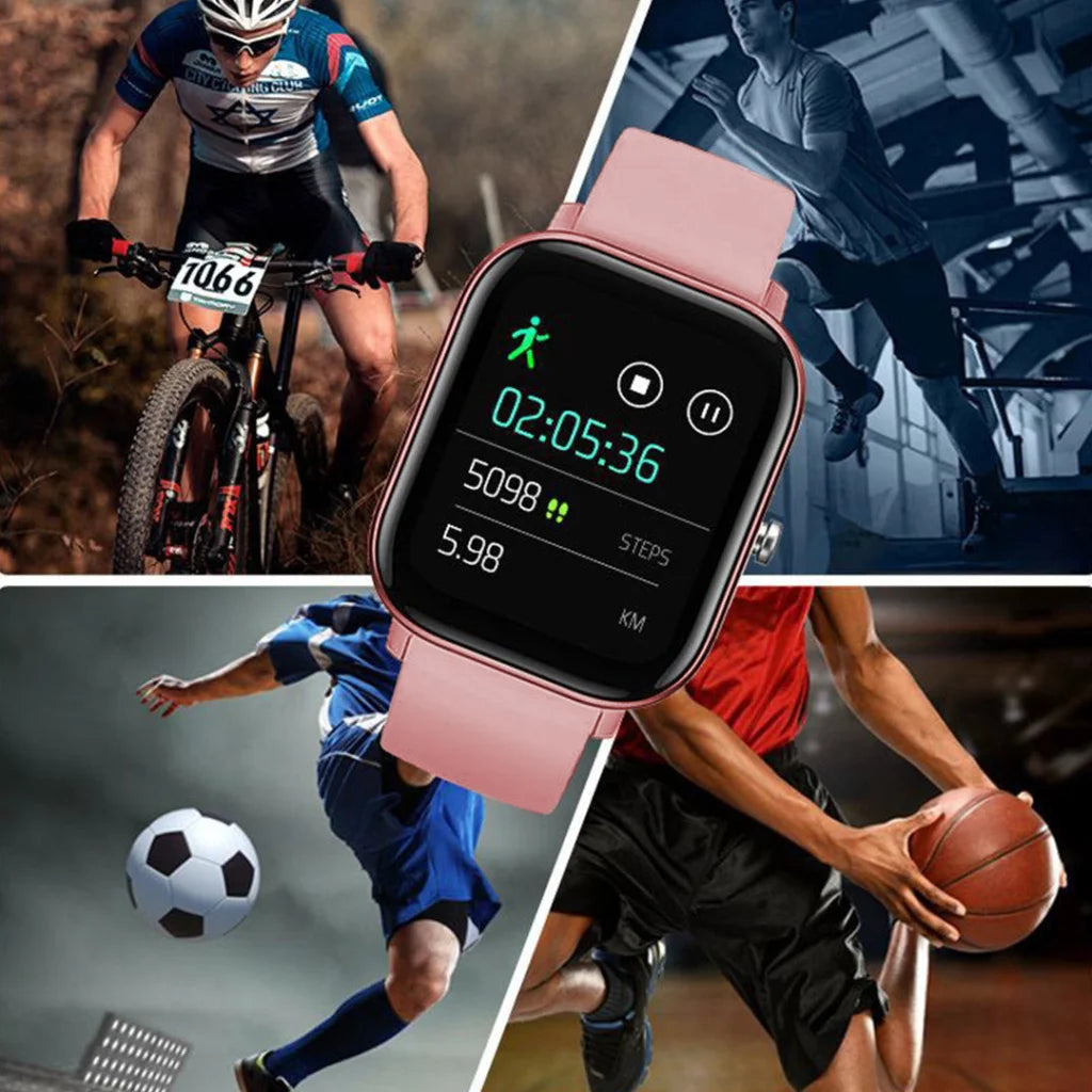 Smart Wrist Watch Set Premium 2X Waterproof Fitness Heart Rate Monitor Tracker P8 - Pink