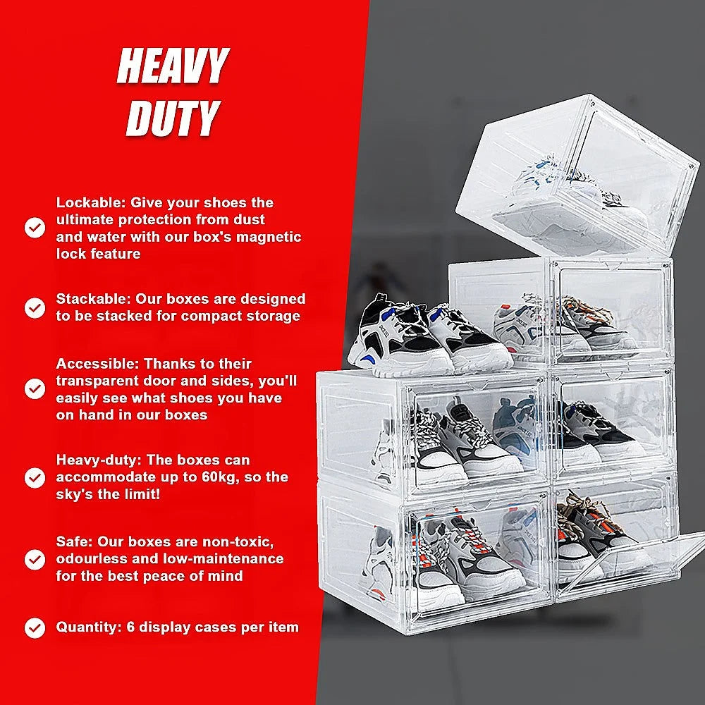 Sneaker Display Case Shoe Storage Organizer Box Stackable