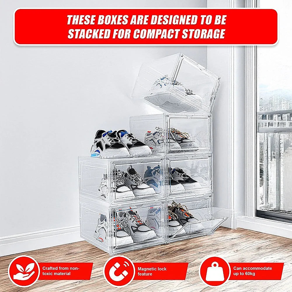 Sneaker Display Case Shoe Storage Organizer Box Stackable