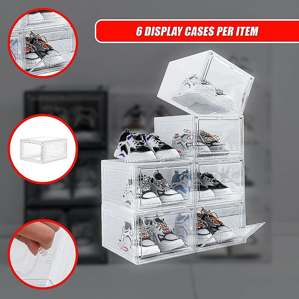 Sneaker Display Case Shoe Storage Organizer Box Stackable