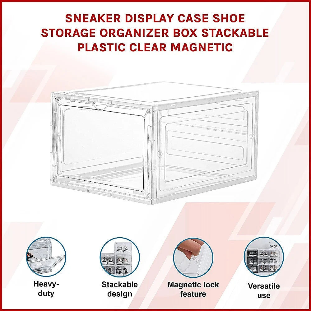 Sneaker Display Case Shoe Storage Organizer Box Stackable