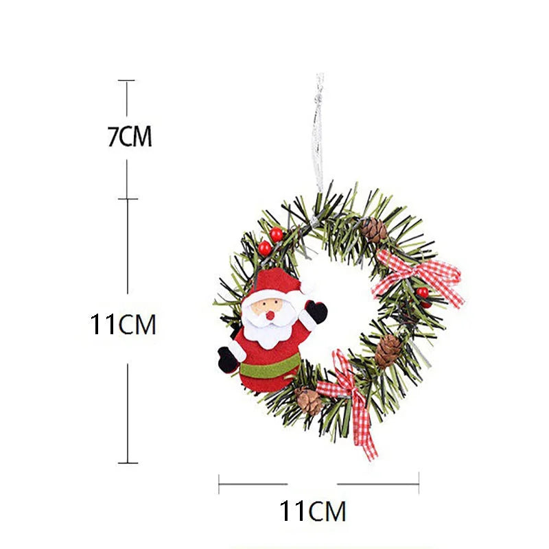 Snowman Mini Christmas Wreath Ornaments (11cm) - Festive