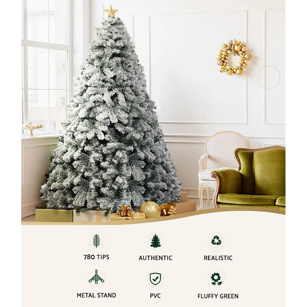 Snowy Christmas Tree 2.1M 7FT Xmas Decorations 859 Tips