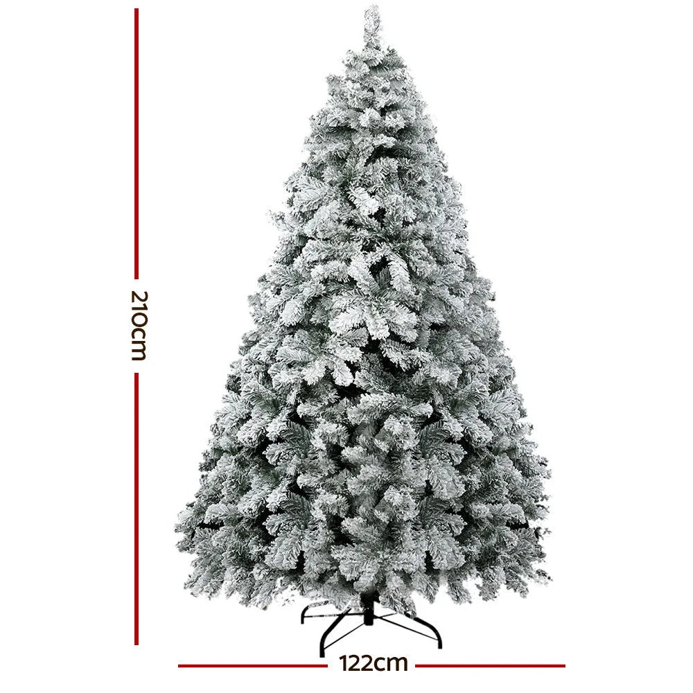 Snowy Christmas Tree 2.1M 7FT Xmas Decorations 859 Tips