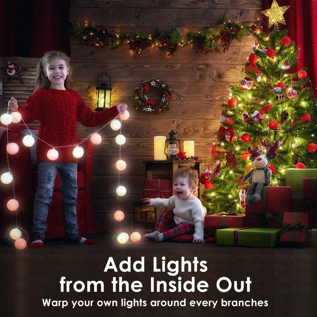 Snowy Christmas Tree Xmas Pine Cones 4Ft 120cm 390 tips