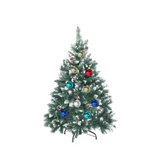 Snowy Christmas Tree Xmas Pine Cones 4Ft 120cm 390 tips