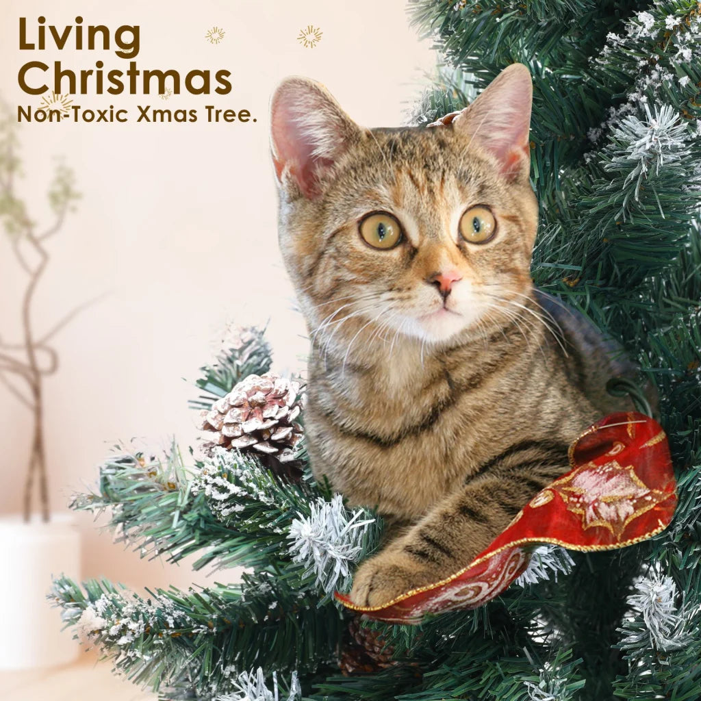 Snowy Christmas Tree Xmas Pine Cones 4Ft 120cm 390 tips