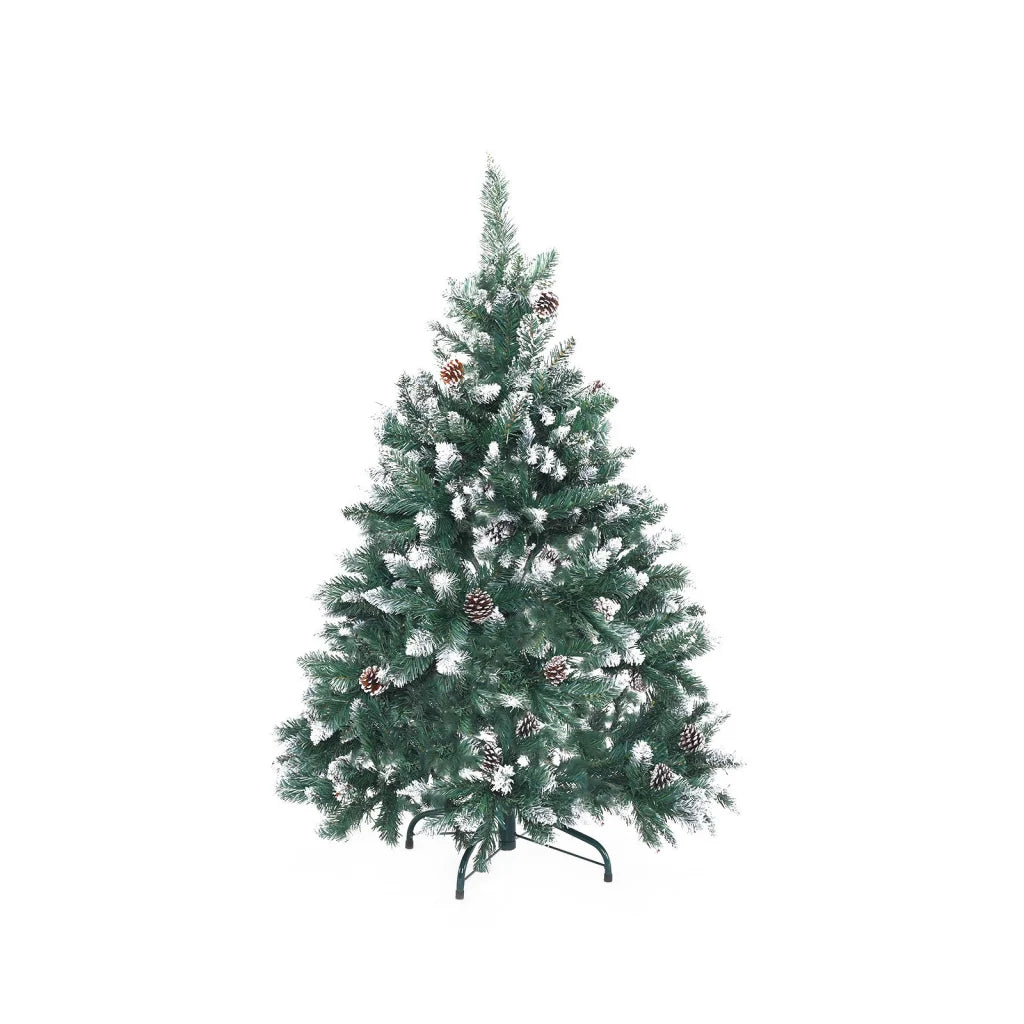 Snowy Christmas Tree Xmas Pine Cones 4Ft 120cm 390 tips