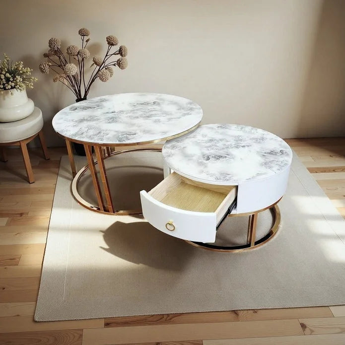 Marble snowy mountain faux with useful parts and product scale