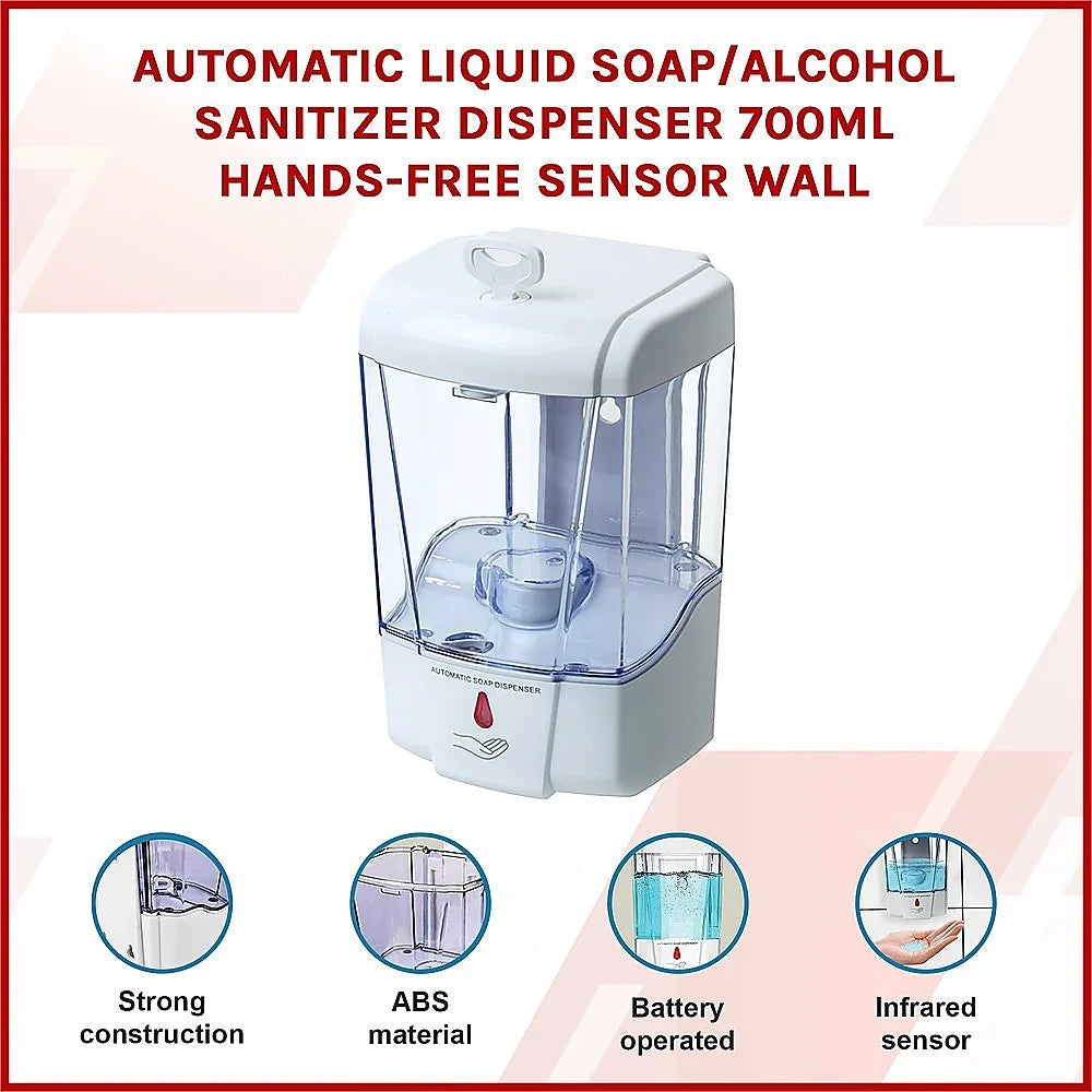 Soap Alcohol Sanitizer Dispenser Automatic 700ML Hands-Free