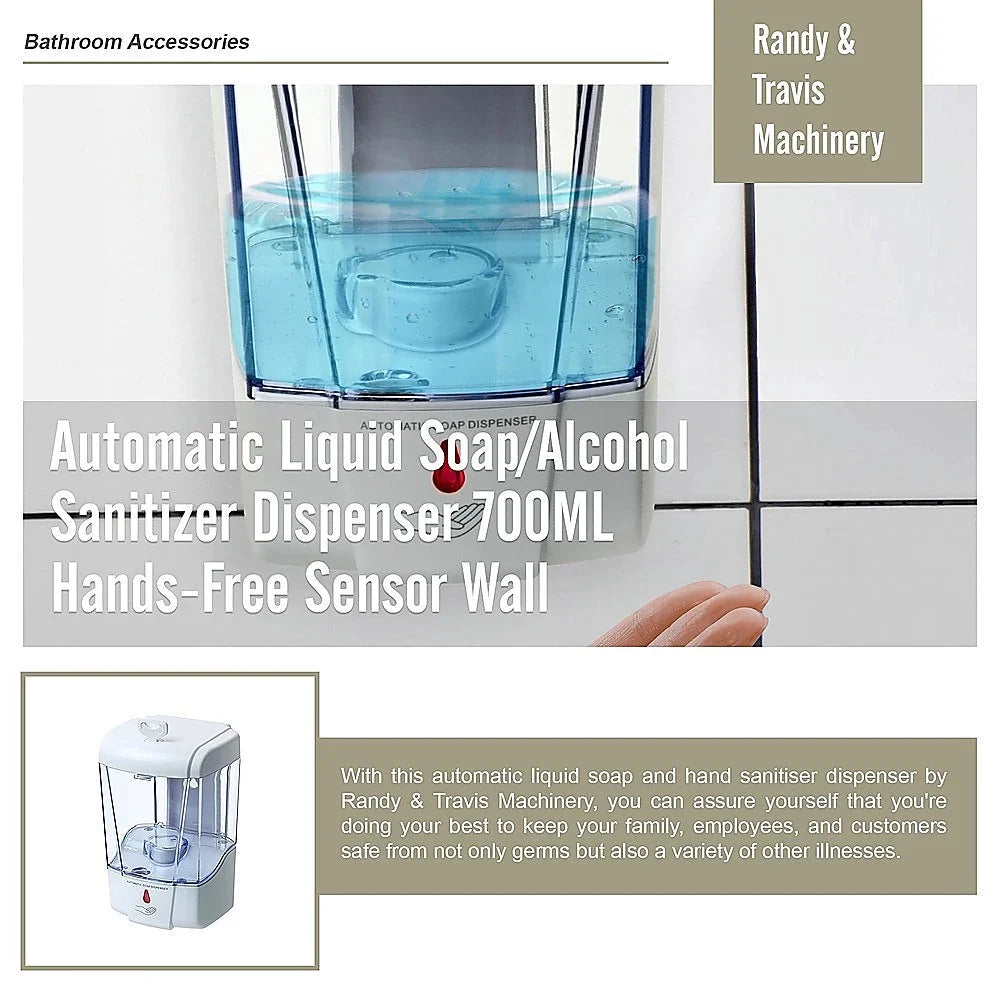 Soap Alcohol Sanitizer Dispenser Automatic 700ML Hands-Free