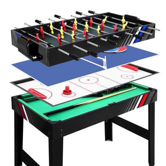 Soccer Table 4FT 4-In-1 Table Tennis Ice Hockey Pool Game