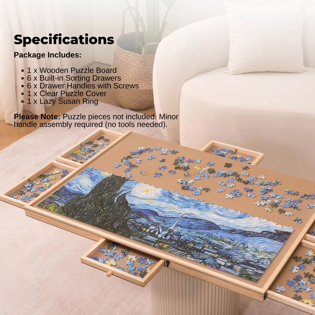 Social Hike 1500pcs Puzzle Board 6 Drawer with Cover