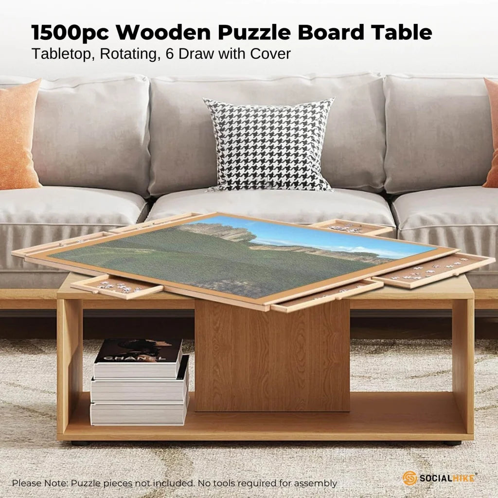 Social Hike 1500pcs Puzzle Board 6 Drawer with Cover