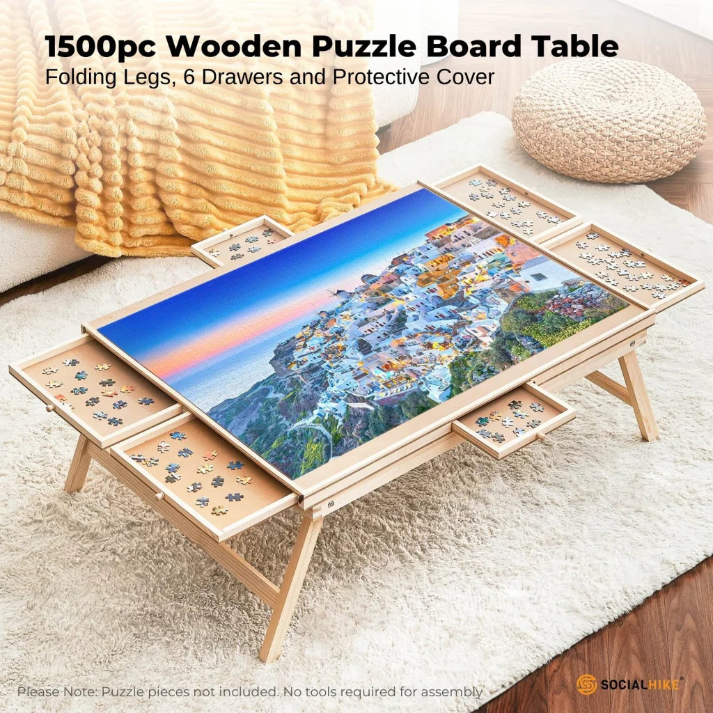 Social Hike 1500pcs Puzzle Board Table 6 Drawer with Cover
