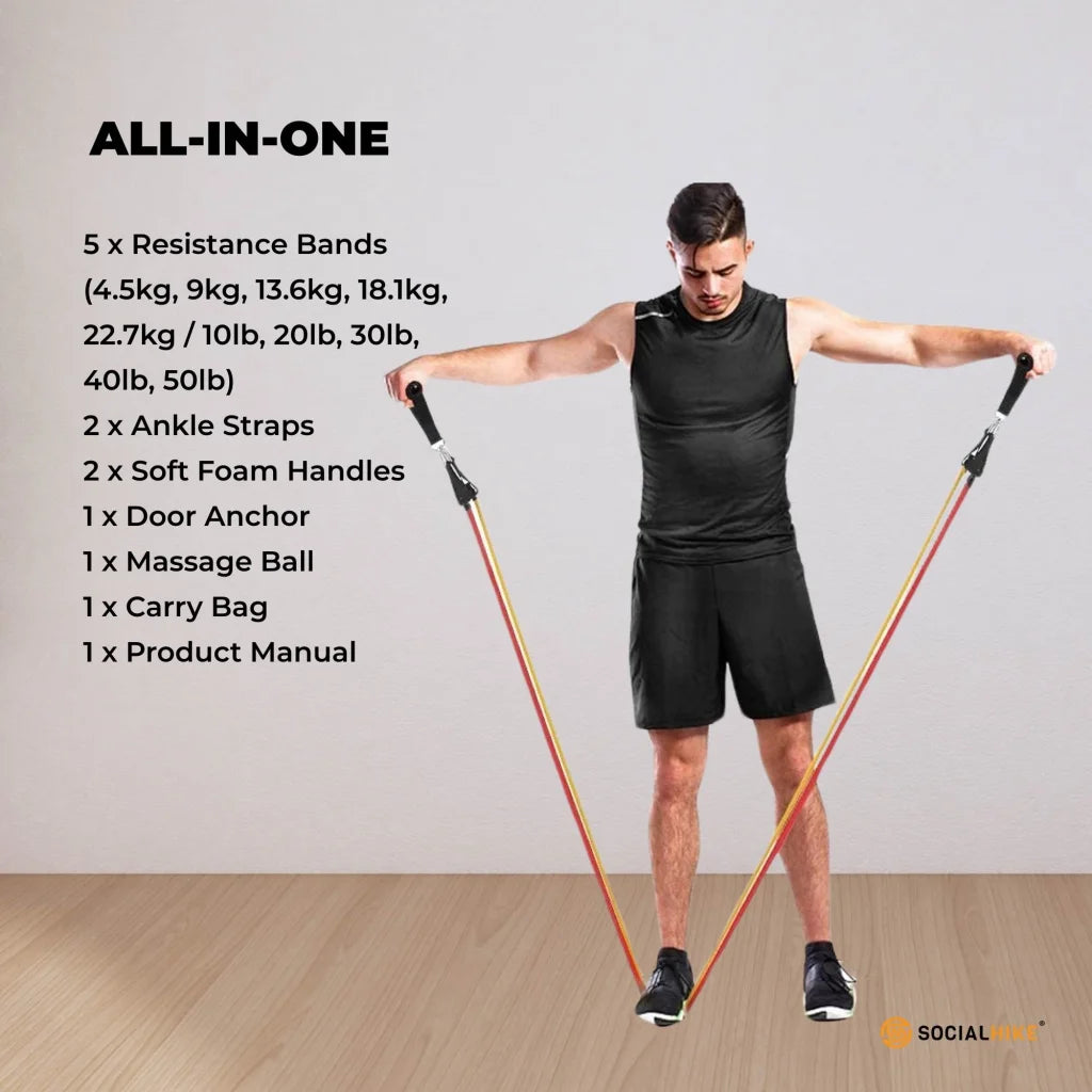 Hike resistance band with fitted edges and product hardware
