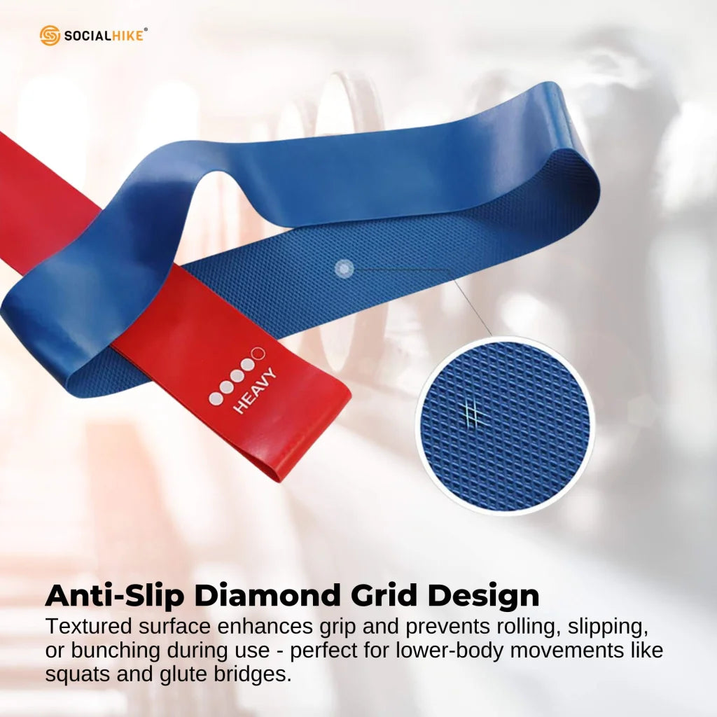 Social Hike Resistance Bands 5-Pack – Anti-Slip Latex