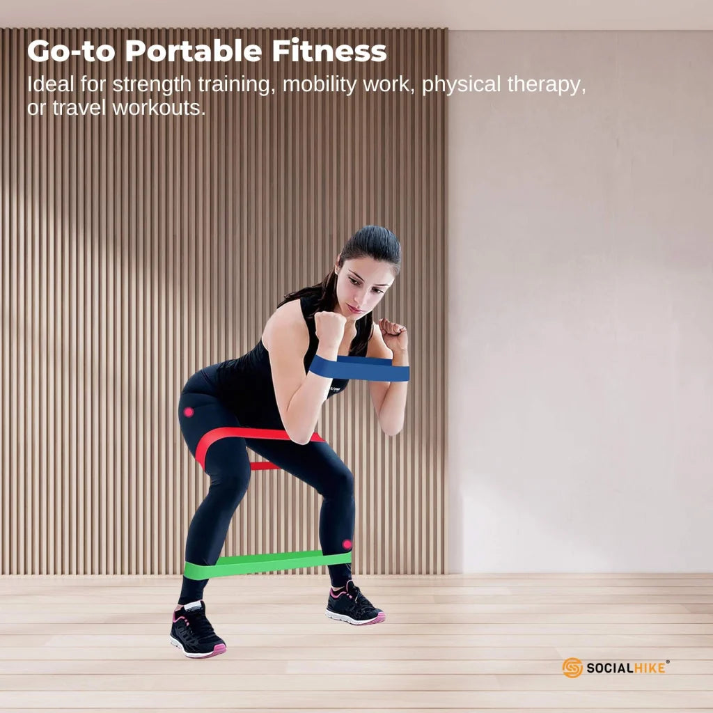 Social Hike Resistance Bands 5-Pack – Anti-Slip Latex