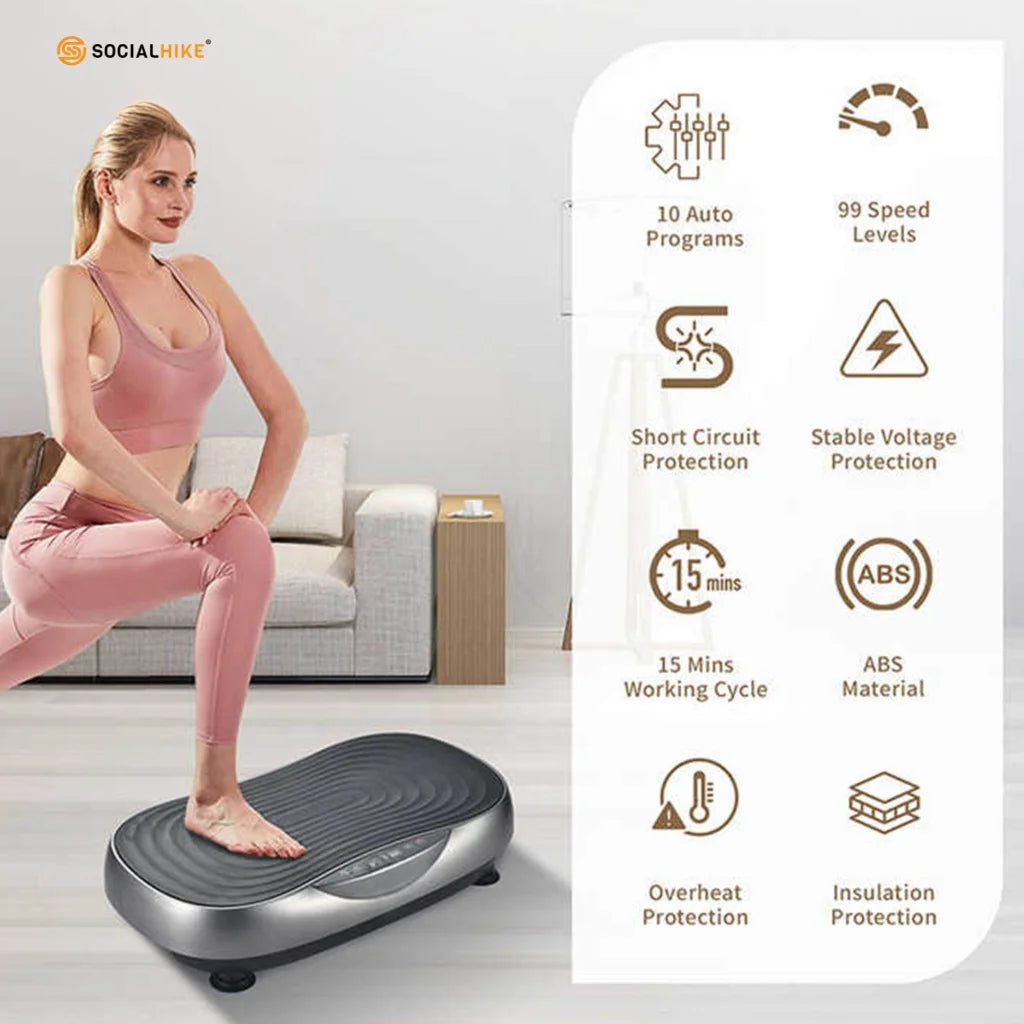 Social Hike Vibration Plate Machine Vibrating Grey