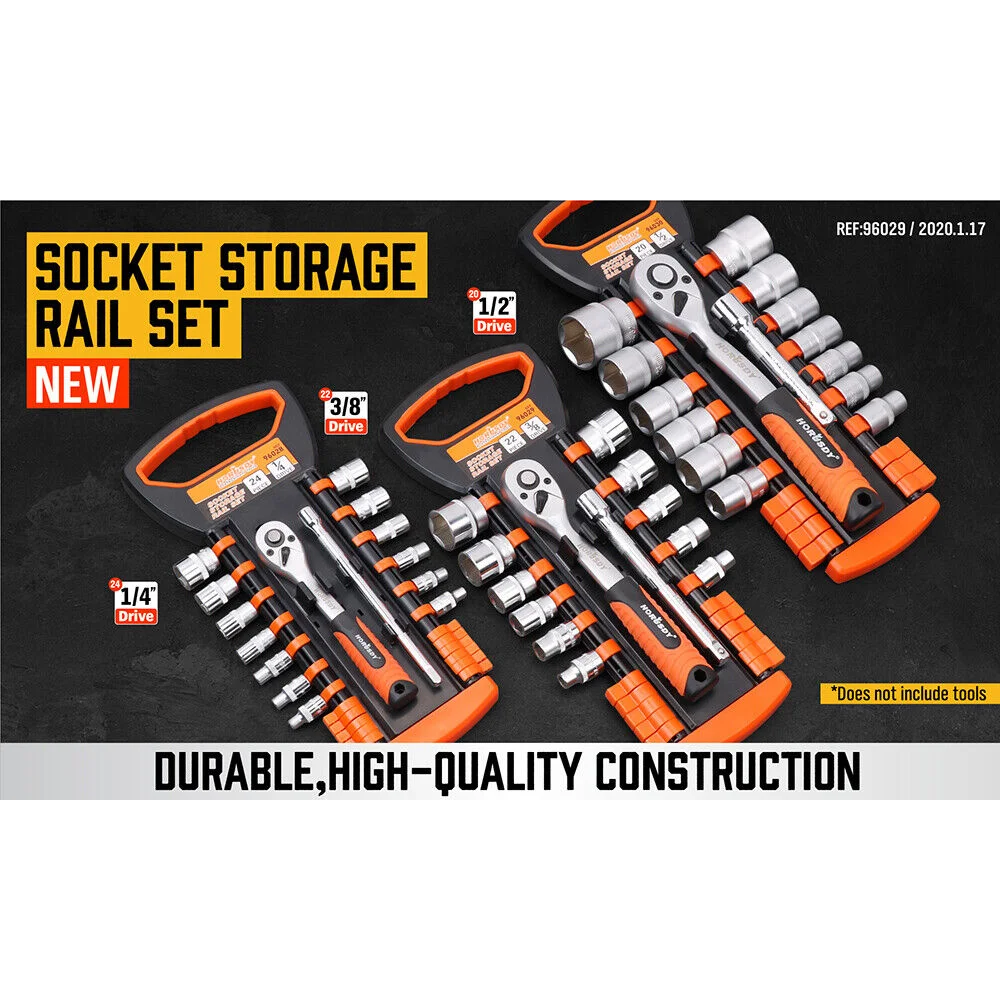 Socket Holder Rack Organizer 3Pc Rails 66 Holder Garage
