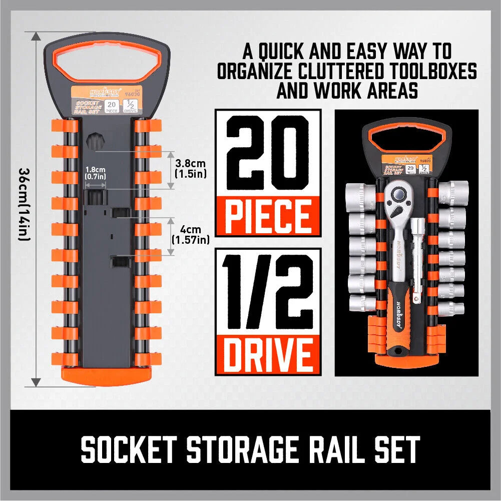 Socket Holder Rack Organizer 3Pc Rails 66 Holder Garage