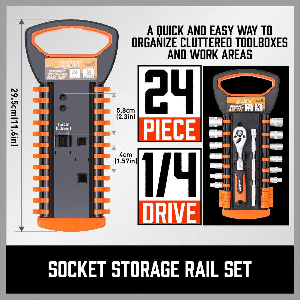 Socket Holder Rack Organizer 3Pc Rails 66 Holder Garage