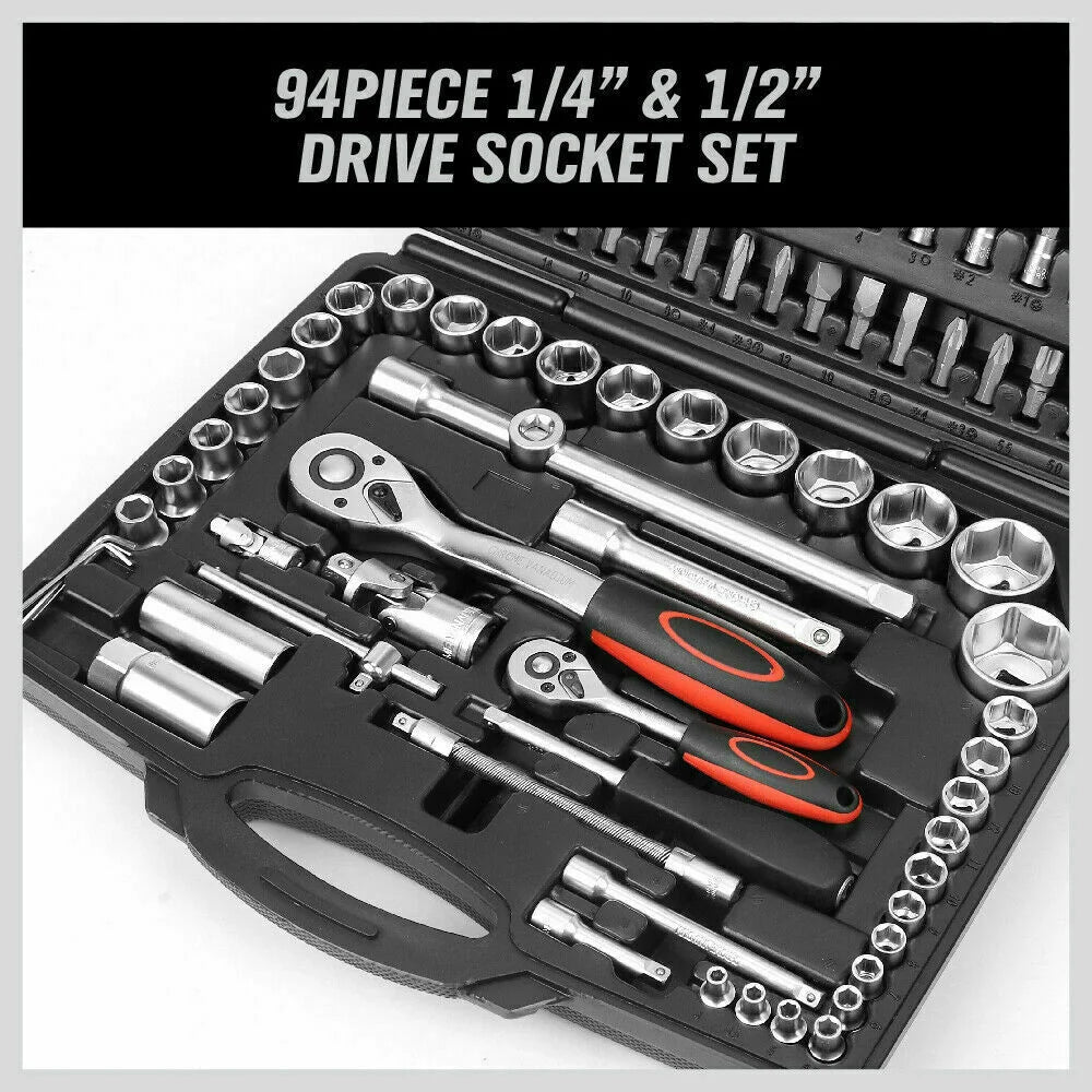 Socket Ratchet Wrench Set 94Pc Screwdriver Bits Extension