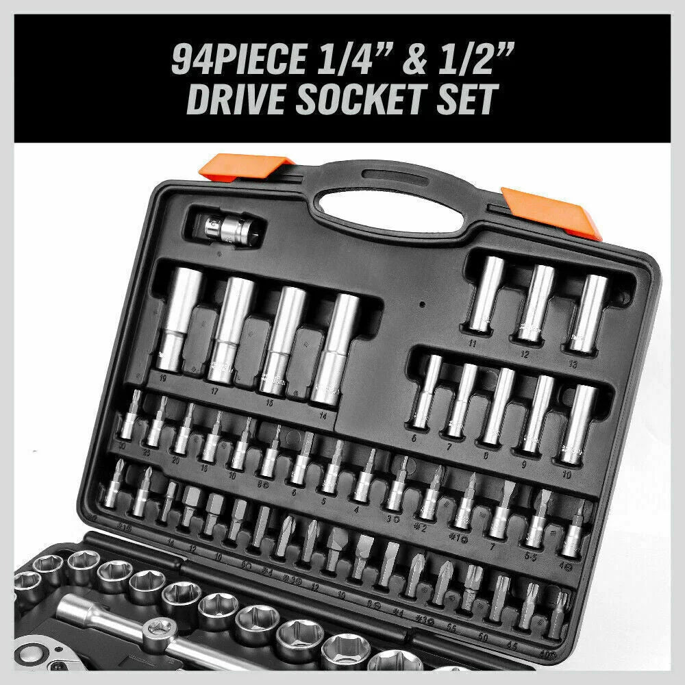 Socket Ratchet Wrench Set 94Pc Screwdriver Bits Extension