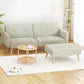 Sofa Bed Ottoman 3 Seater Faux Linen - Beige - Furniture