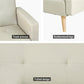 Sofa Bed Ottoman 3 Seater Faux Linen - Beige - Furniture