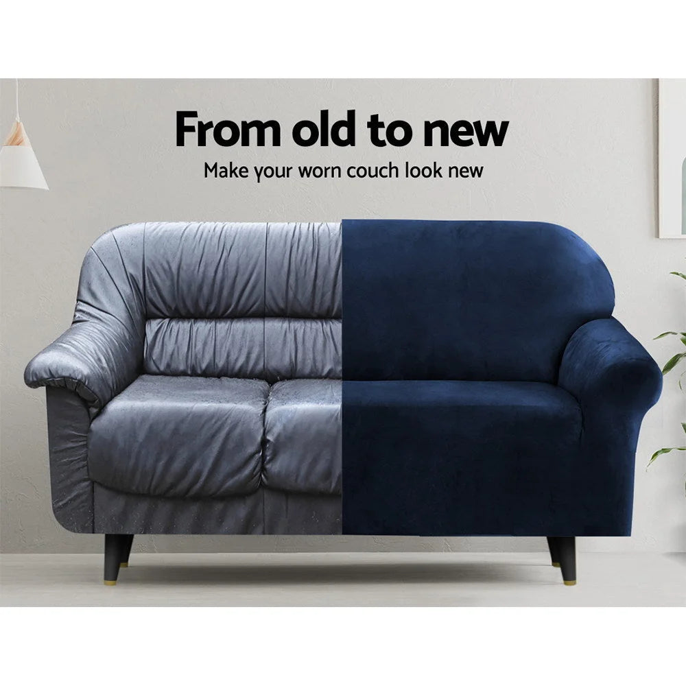 Sofa Cover 3 Seater Velvet Couch Covers sapphire 397